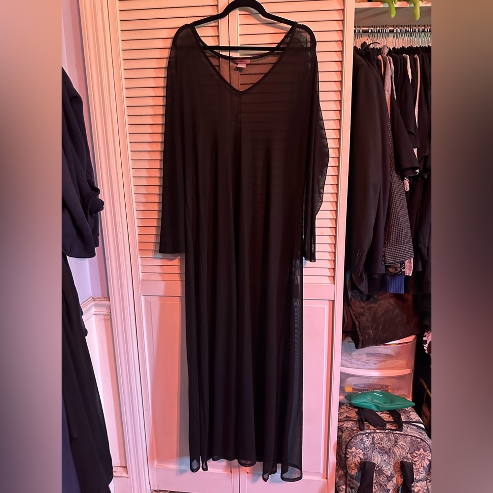 Sheer mesh front slit goth maxi dress (originally purchased from Foxblood)